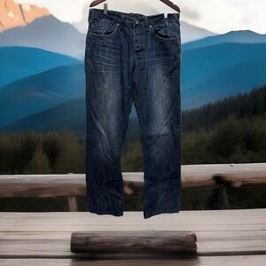 GUESS Rolland Low Bootcut Mens Jeans 36x32 EUC   Button Fly